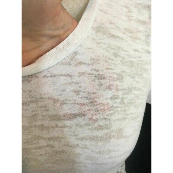 torn by ronny kobo Short Sleeve top T Shirt White Brown Leopard Print Small - Picture 4 of 8